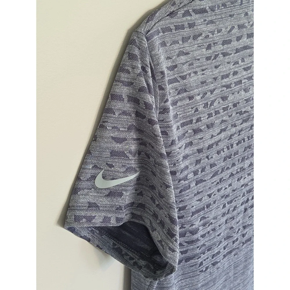 Women's Nike Golf Shirt Large Zonal Cooling Gray Blue Top